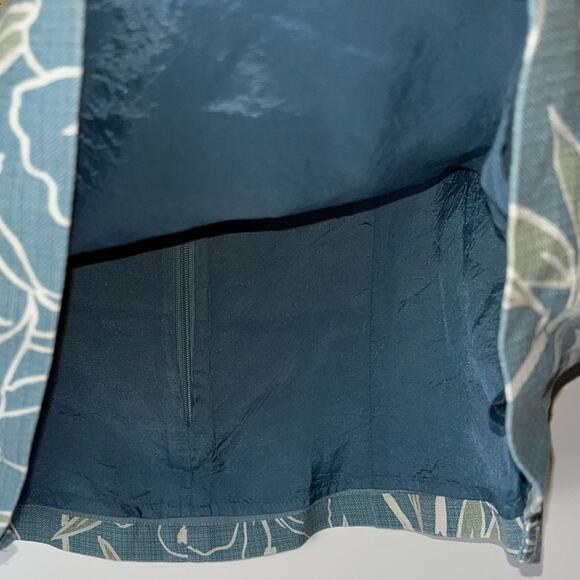 Vintage TOMMY BAHAMA Hibiscus Sleeveless Silk Top woman's size large green/blue - Picture 8 of 16